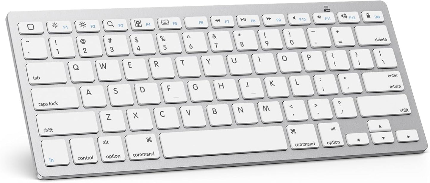 Bluetooth Keyboard Compatible with iPad 10th Generation, iPad 10.2 (9th/8th/7th), iPad Pro 13/12.9/11 inch, iPad Air/Mini and More Bluetooth Enabled Devices, White