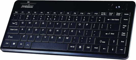 Wireless Trackball Mini Keyboard, Build-in 0.55 Inch Trackball for Pointing Feature, Black, US English Layout